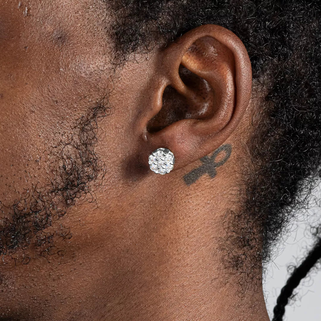 Moissanite S925 Clustered Hexagon Stud Earrings