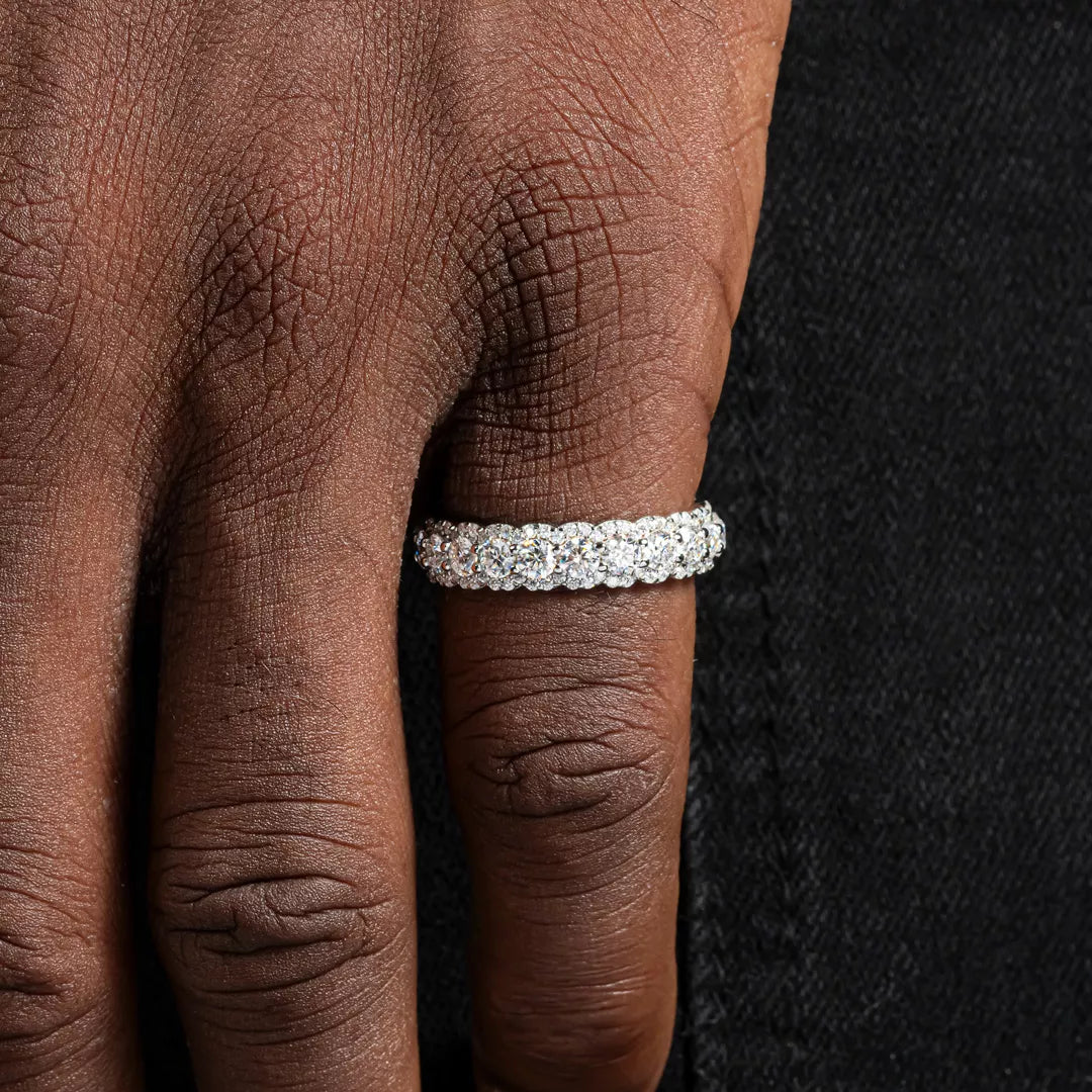 Moissanite S925 Iced Round Cut Ring