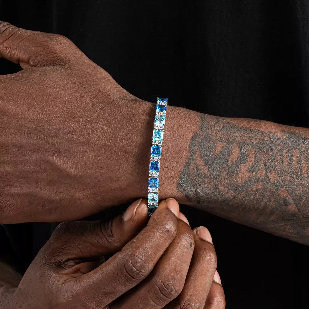 S925 Blue Ocean Tennis Bracelet