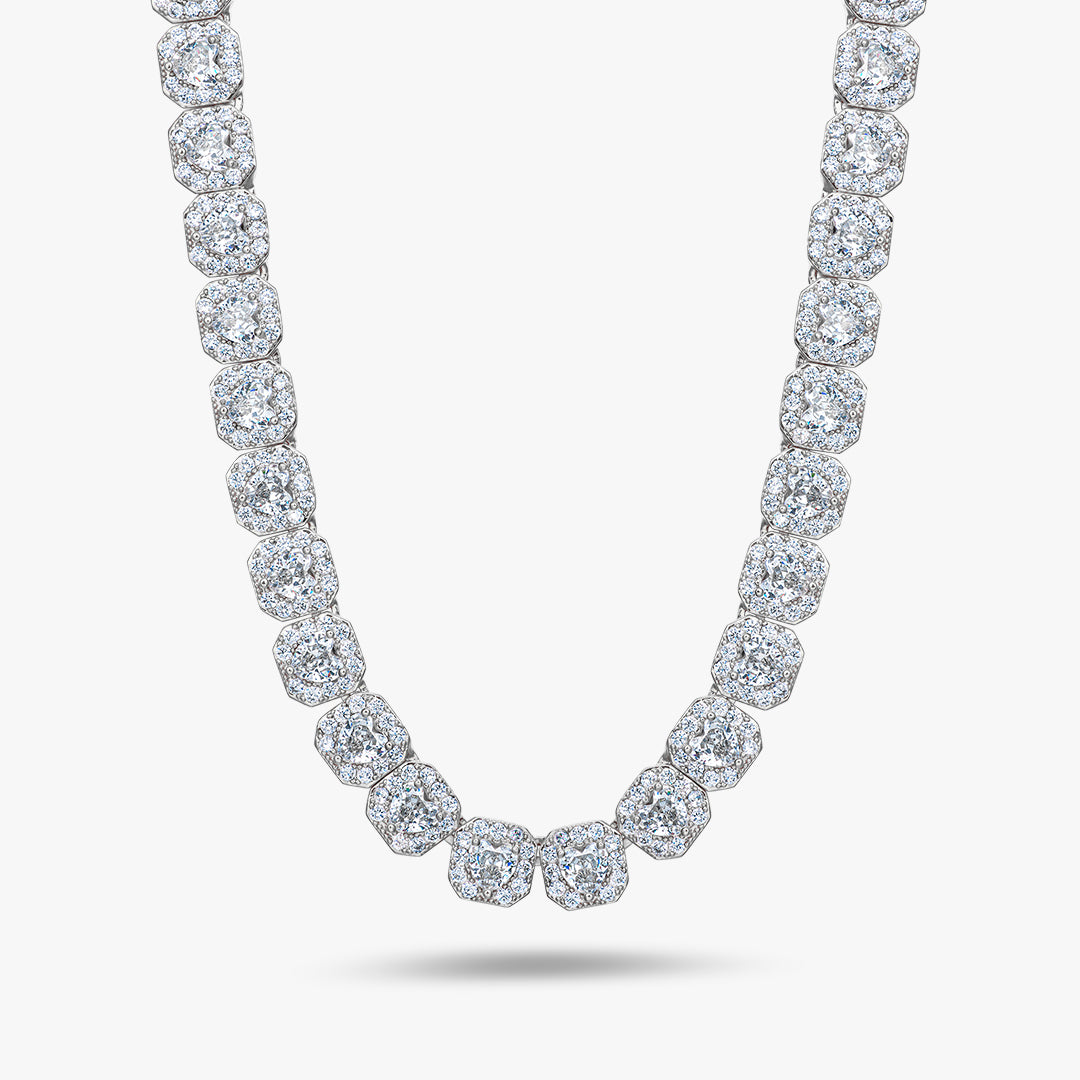 10mm Heart Clustered Tennis Chain