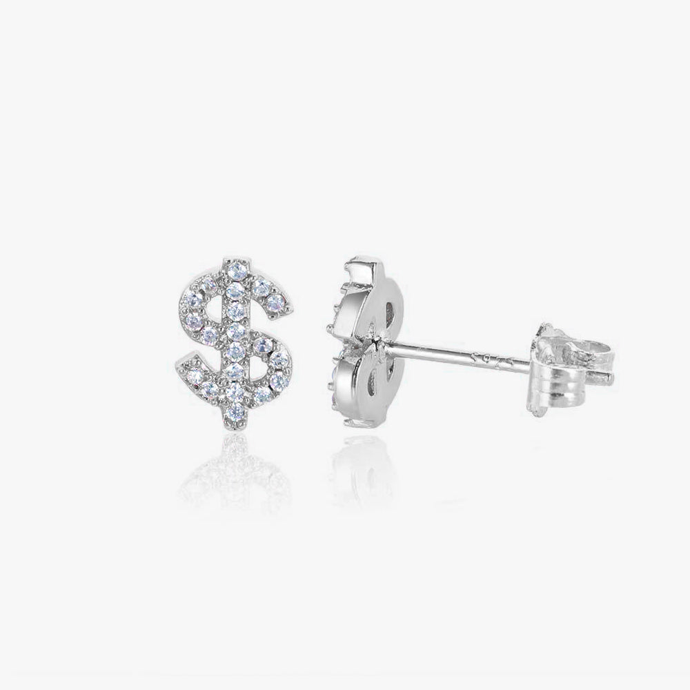 Dollar Sign Stud Earrings