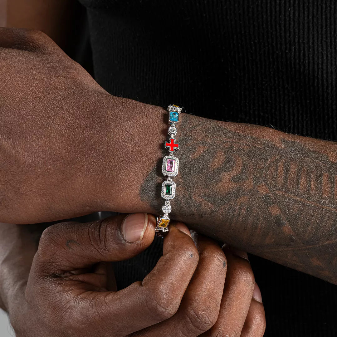 【New】 S925 Multi Gemstone Motif New Bracelet
