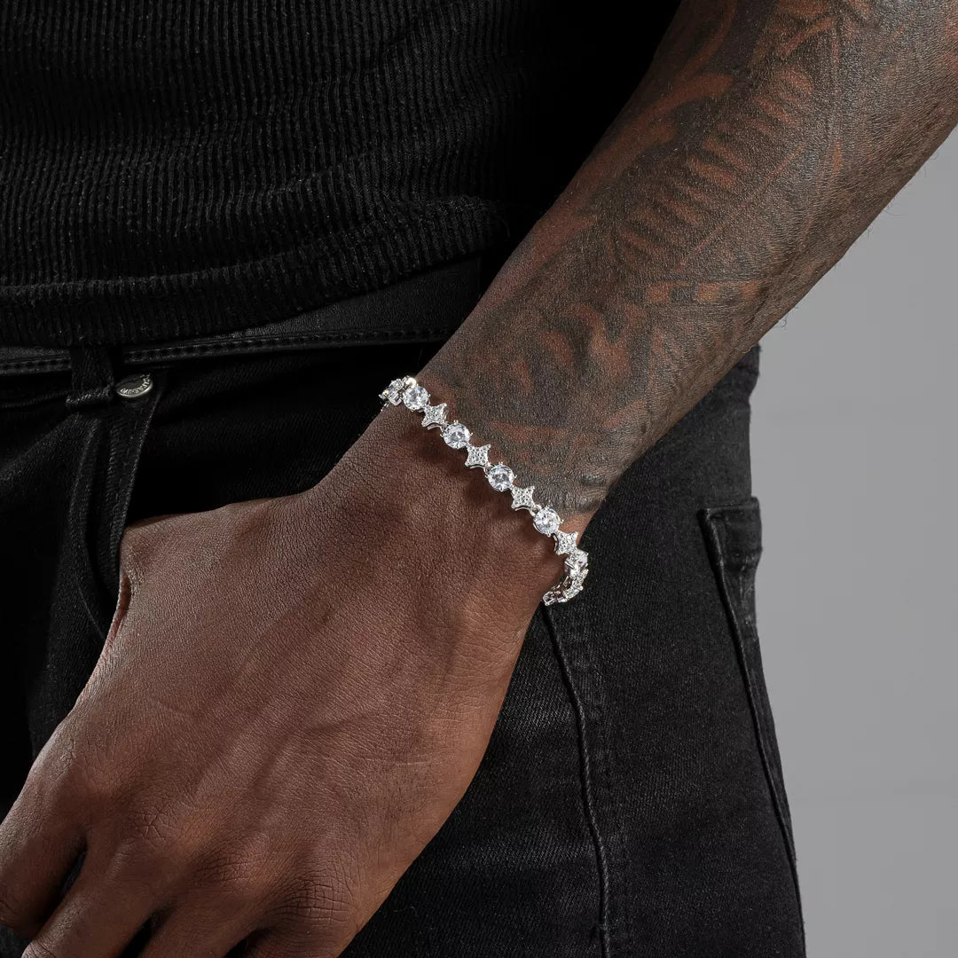 【New】 Moissanite S925 Sparkles Star Link New Bracelet