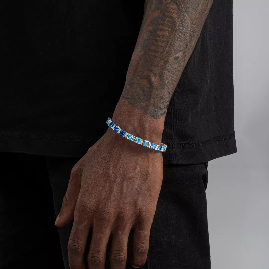【New】S925 Blue Ocean Bracelet in White Gold