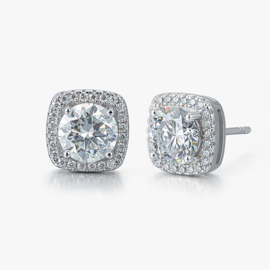 Princess Cut Moissanite S925 Stud Earrings