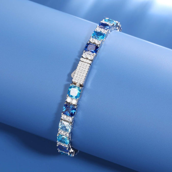 【New】S925 Blue Ocean Bracelet in White Gold