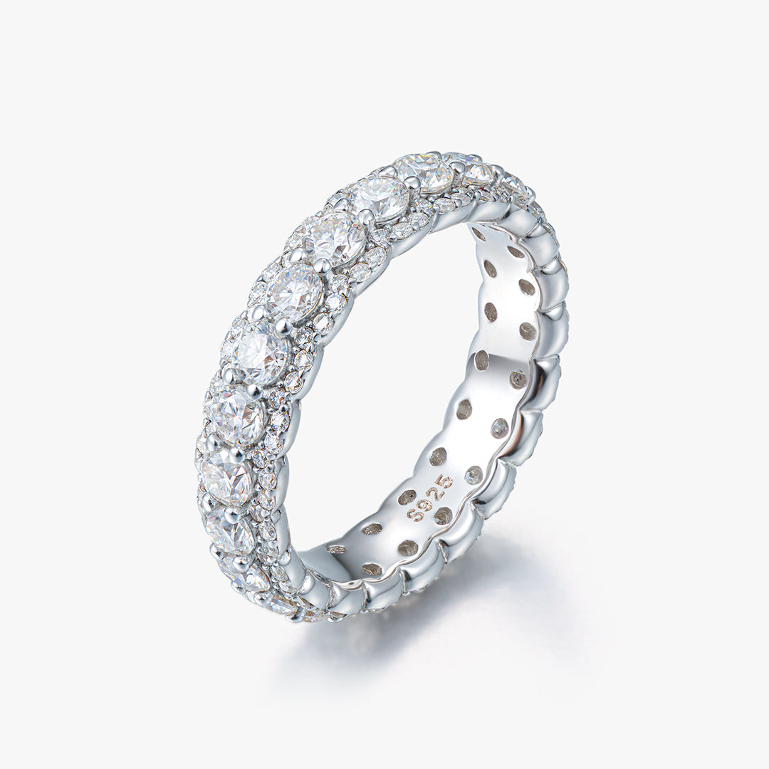 Moissanite S925 Iced Round Cut Ring