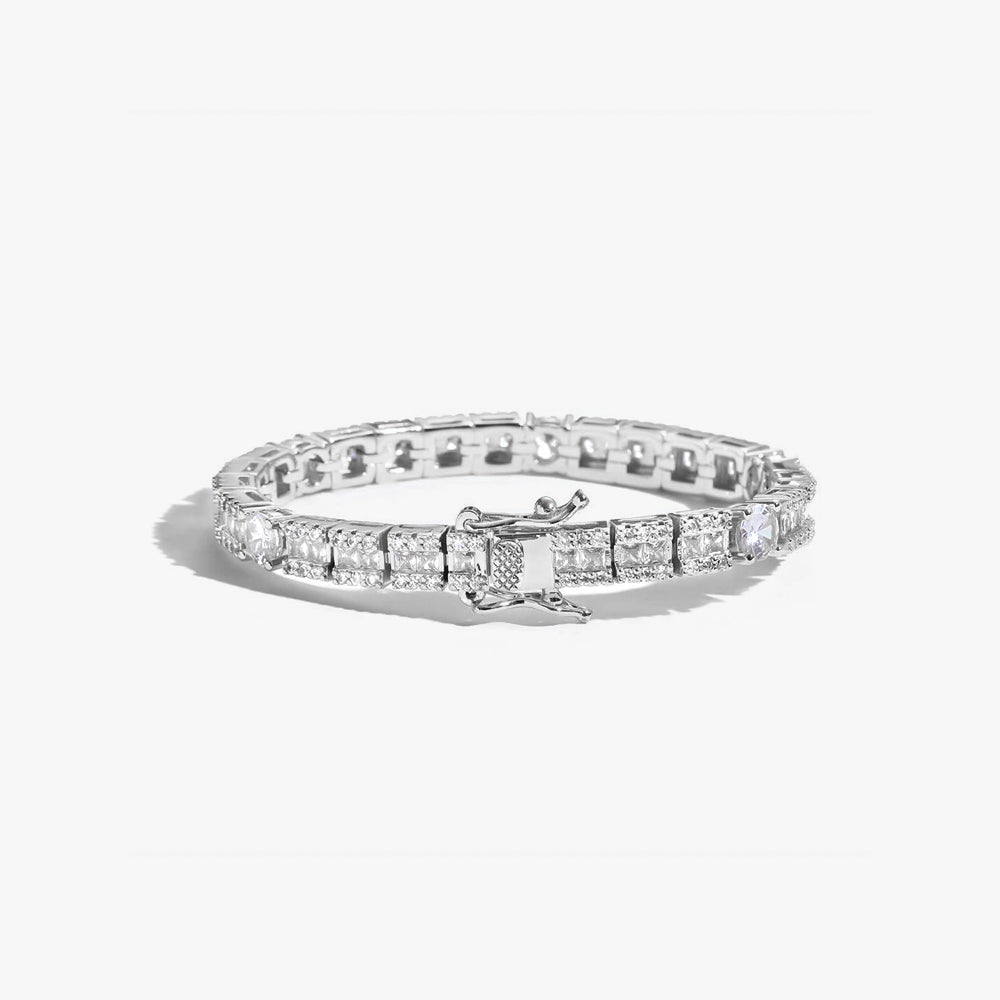 Round Cut Mixed Baguette Tennis Bracelet