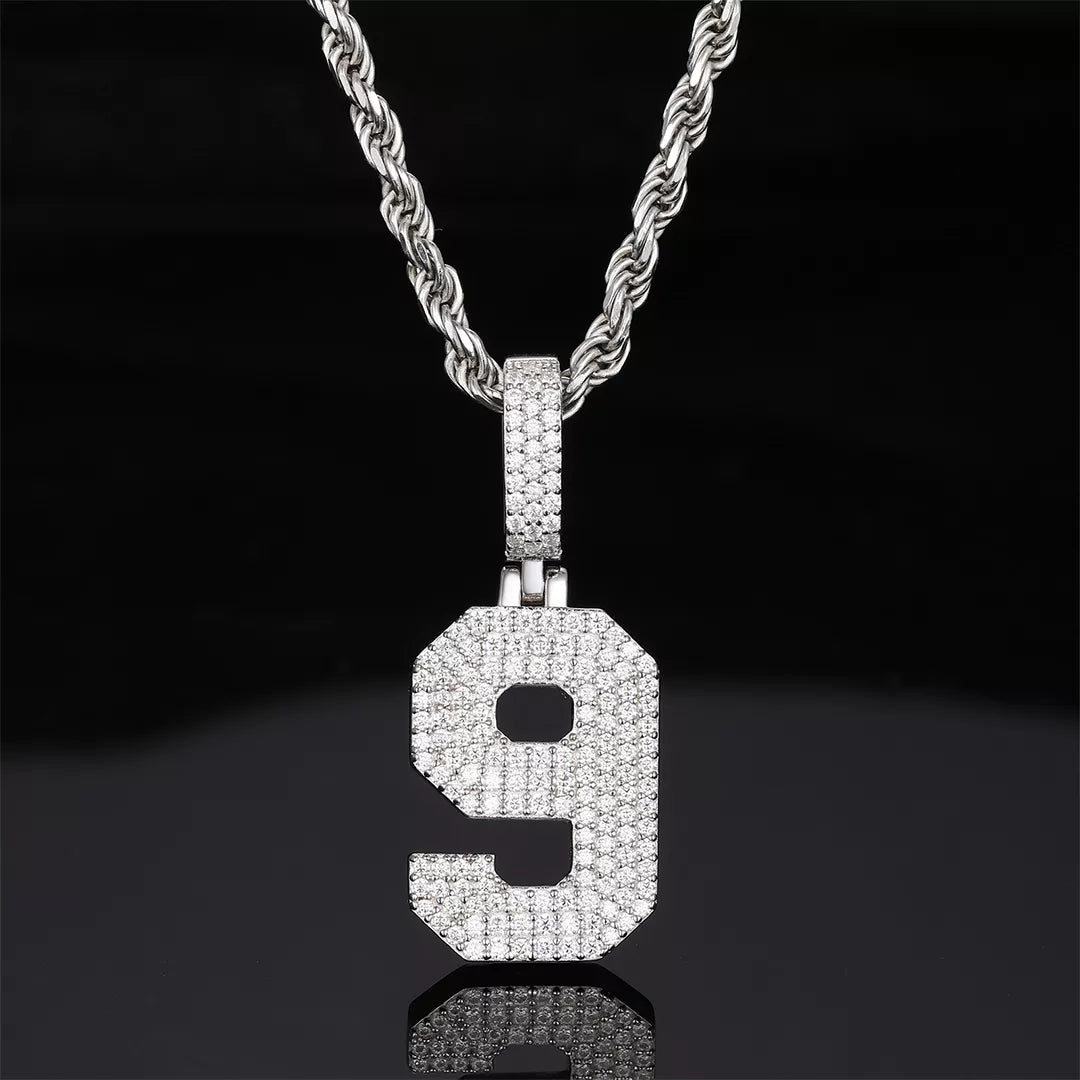 Moissanite S925 Custom Single Number Pendant