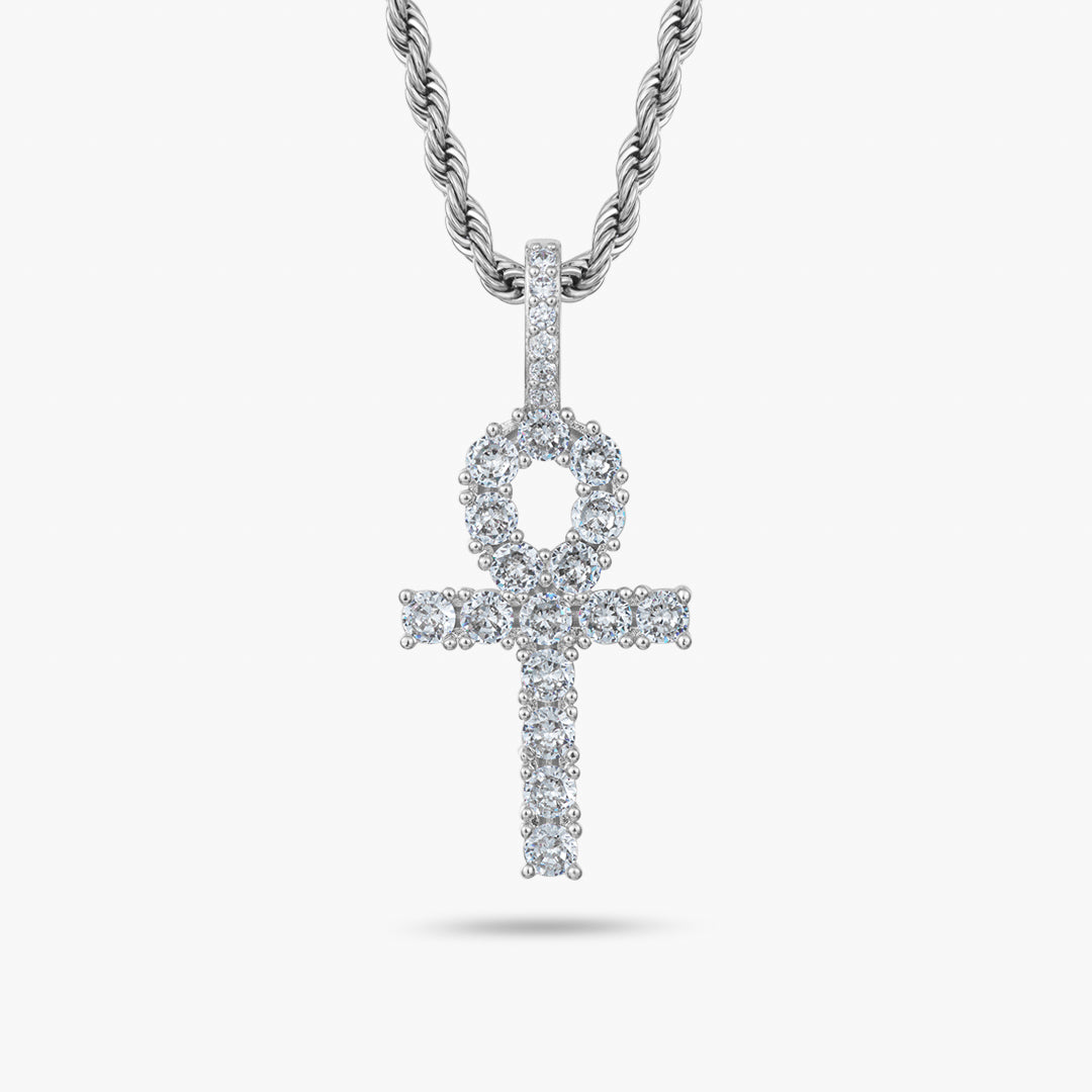 【New】 Moissanite S925 Bling Ankh New Pendant