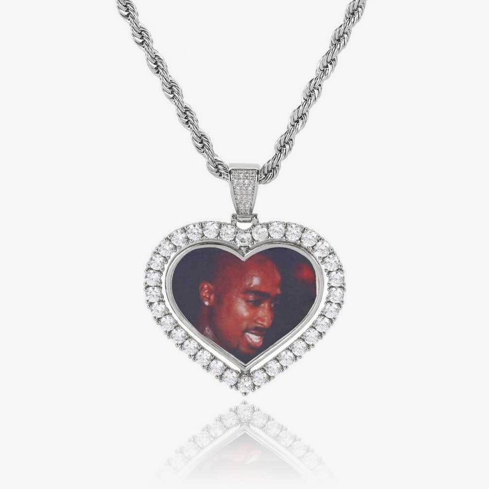 Custom Two-Face Heart Photo Pendant