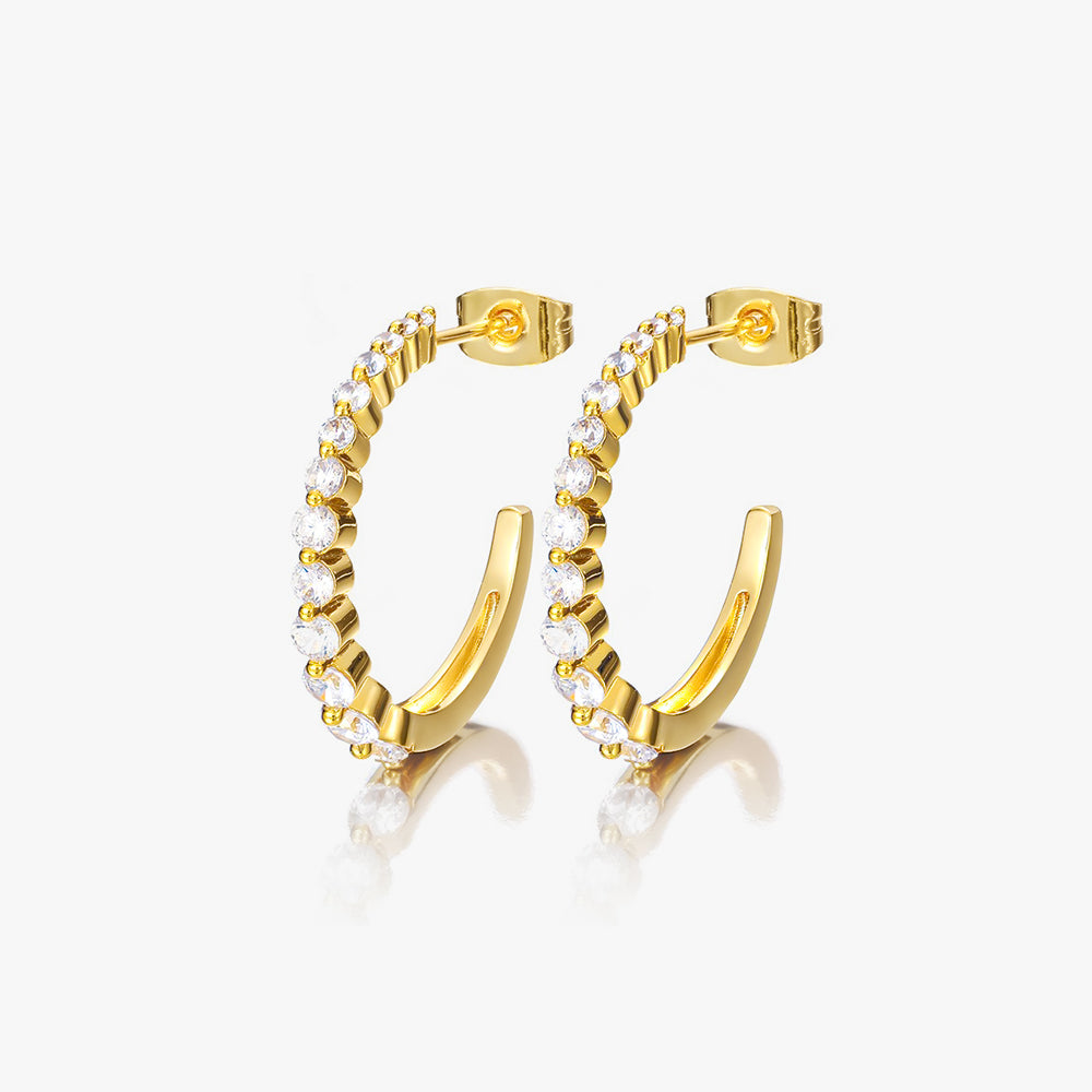 Graduated Tennis Ear Cuff Earrings