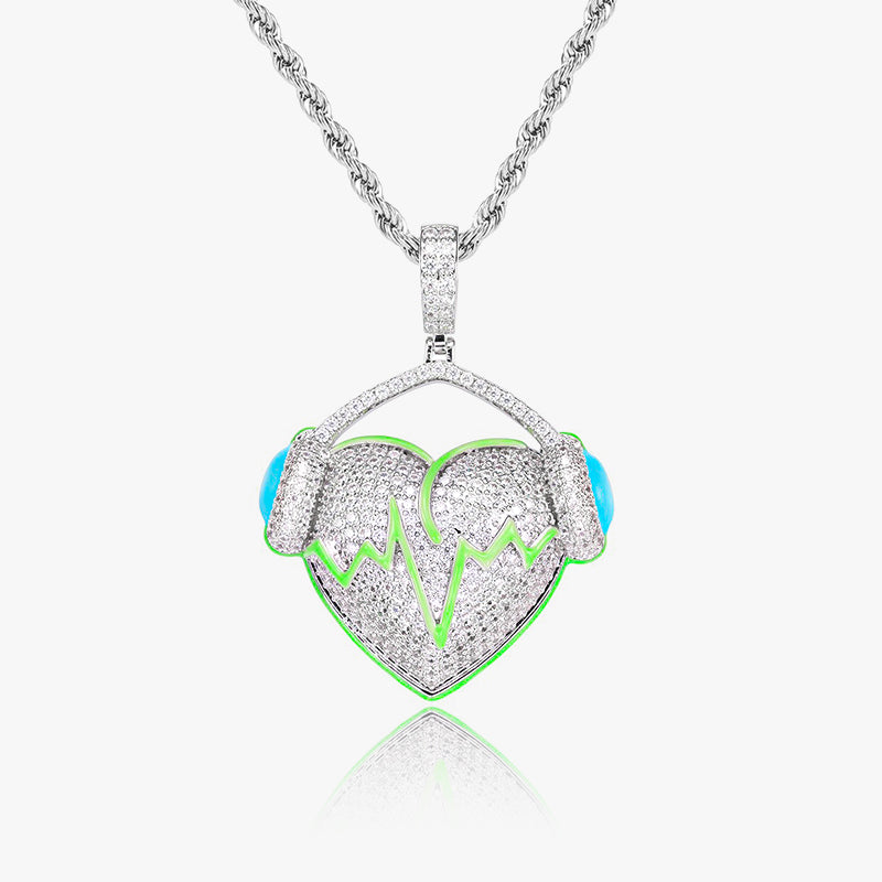 Headphones Heartbeat Pendant