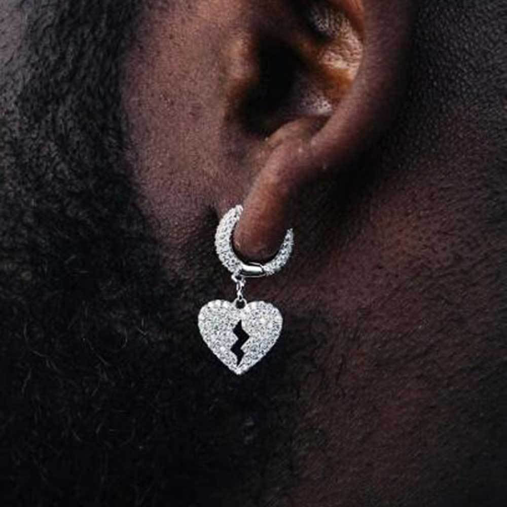 Hollow Broken Heart Hoop Earrings