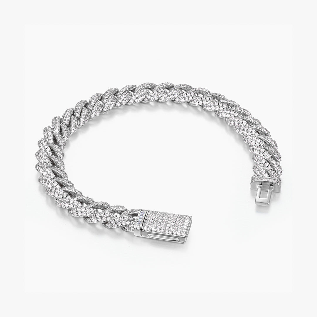 Moissanite S925 10mm Iced Out Cuban Bracelet