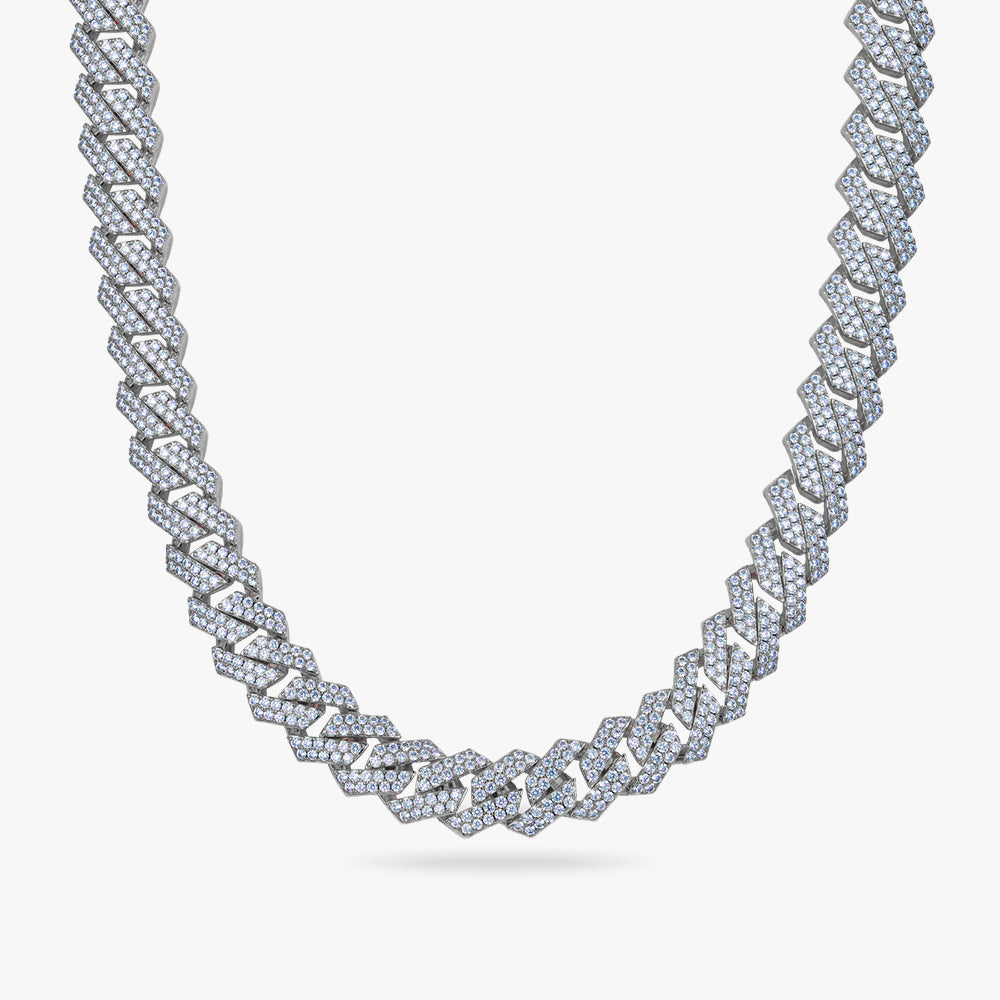 Moissanite S925 12mm Prong Cuban Chain