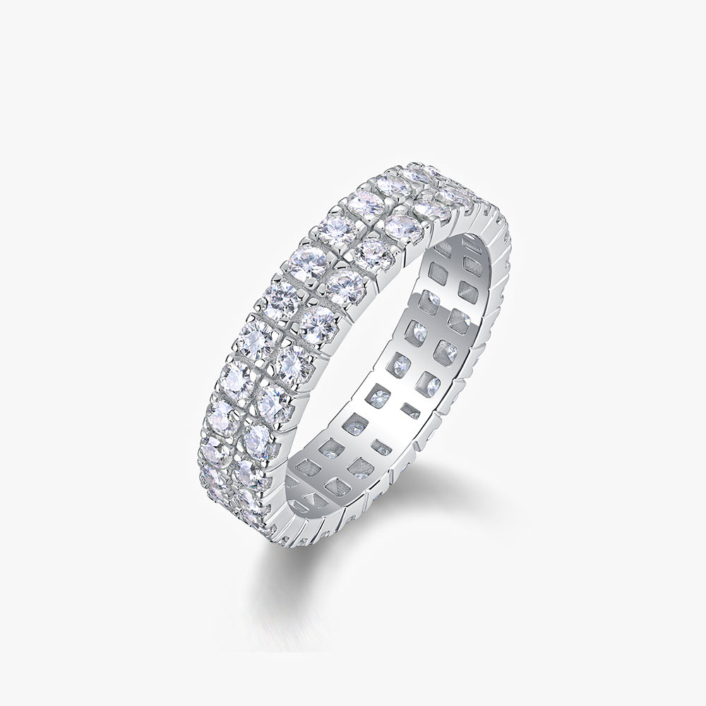 Moissanite S925 Balance Double Row Iced Ring