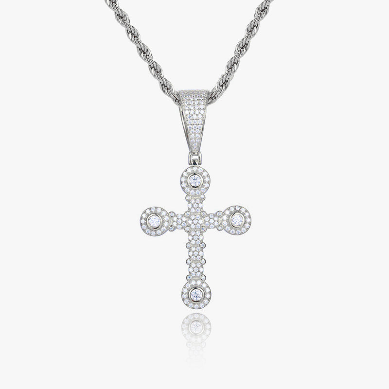 Moissanite S925 Circular Cross Pendant