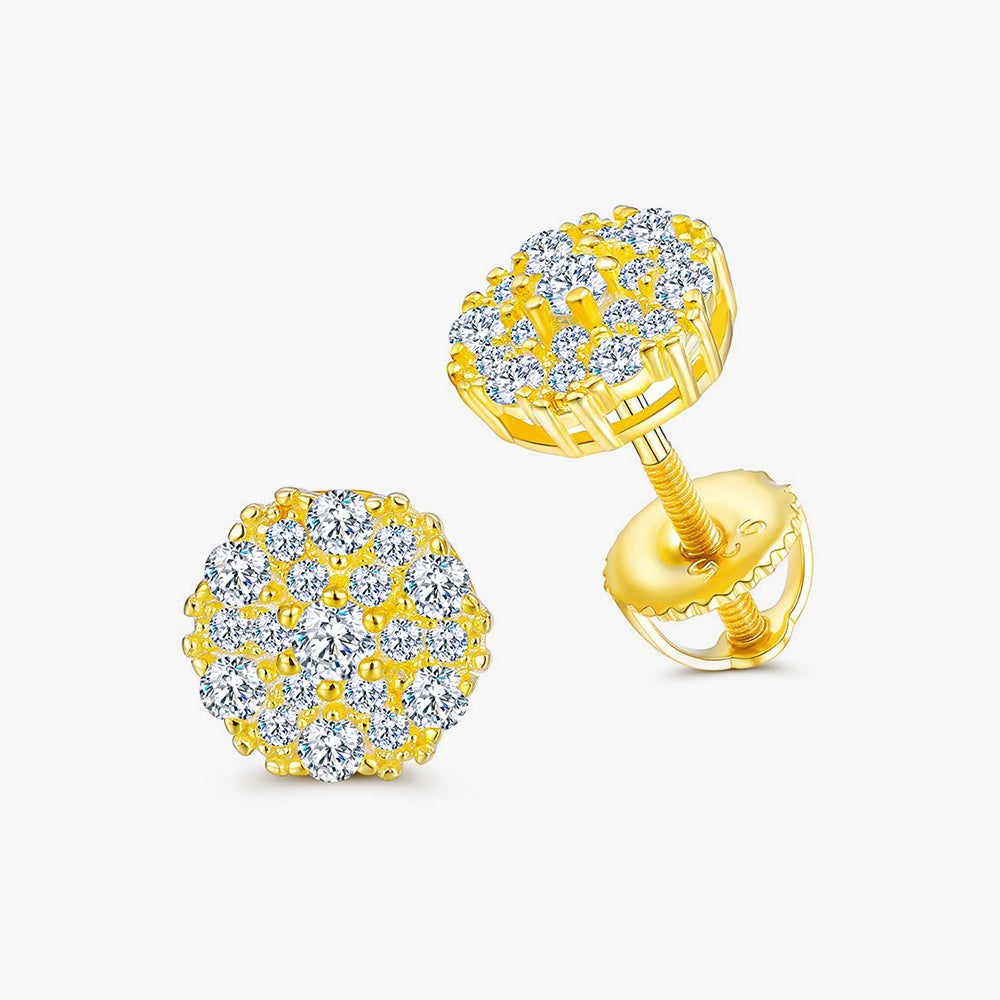 【HOT】Moissanite S925 Cluster Flower Stud Earrings