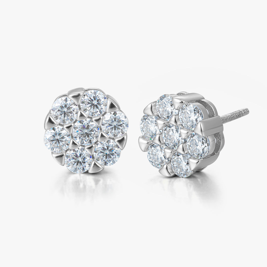 【HOT】Moissanite S925 Clustered Hexagon Stud Earrings