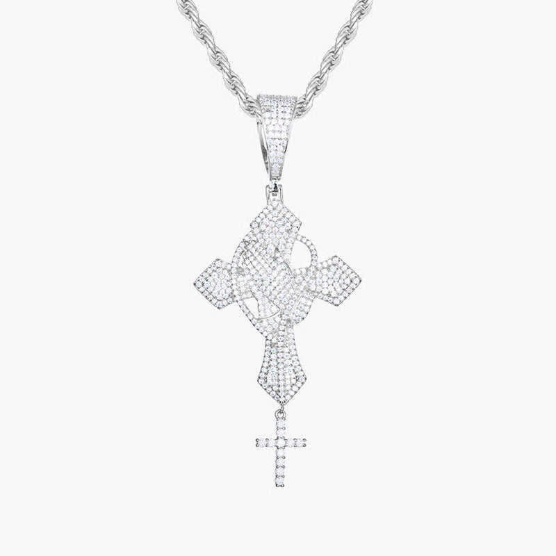 Moissanite S925 Double Cross Pendant