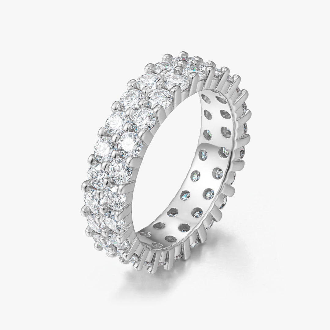 Moissanite S925 Double Row Eternity Ring