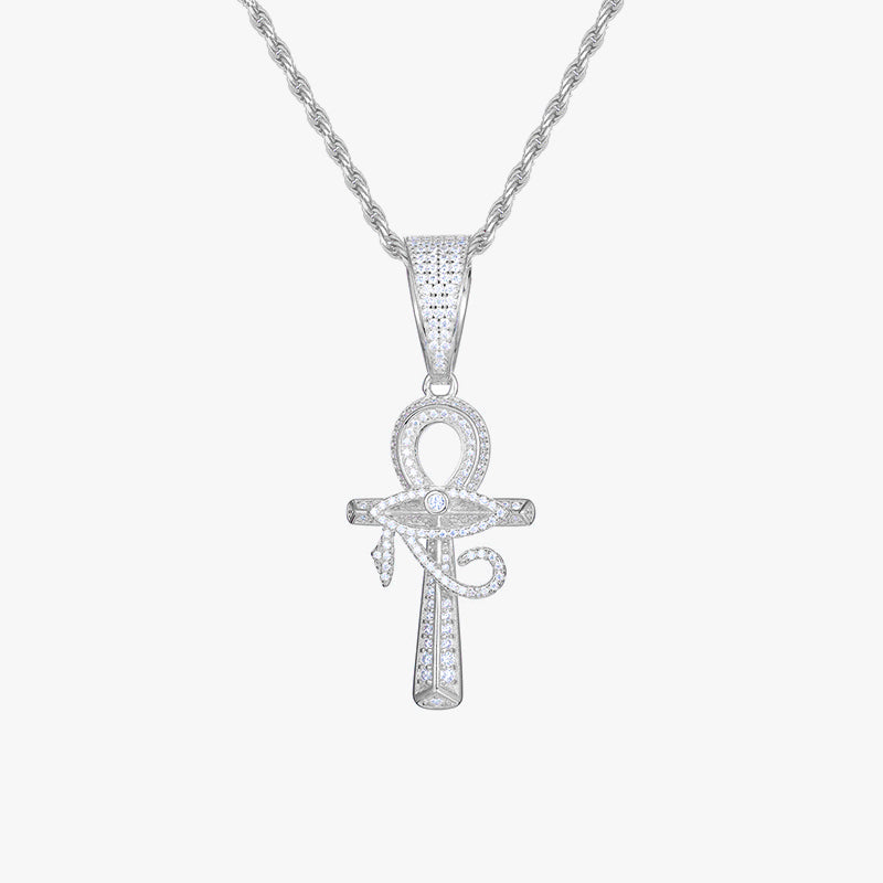 Moissanite S925 Eye of Horus Ankh Pendant