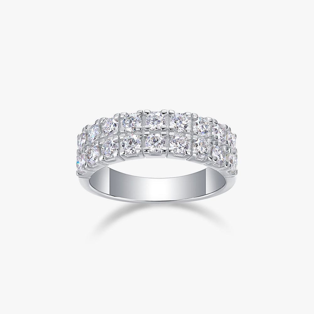 Moissanite S925 Short Double Row Ring