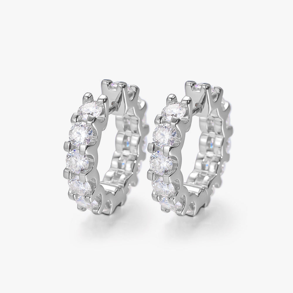 Moissanite S925 Iced Eternity Hoop Earrings