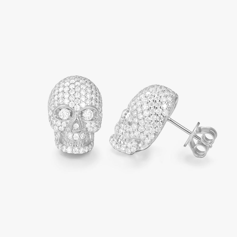 Moissanite S925 Skull Stud Earrings