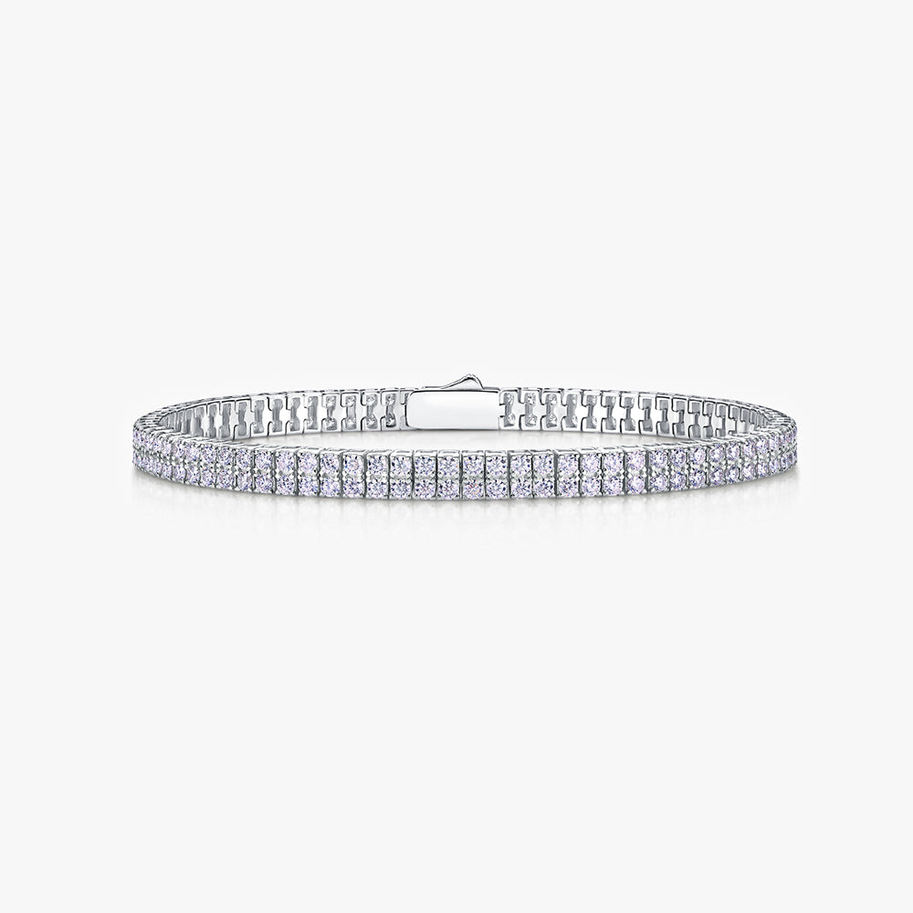 Moissanite S925 Square Double Row Bracelet