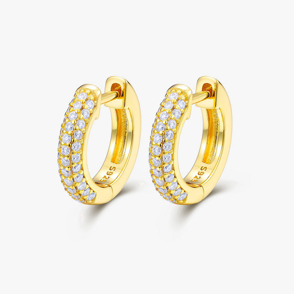 Moissanite S925 Three Row Hoop Earrings