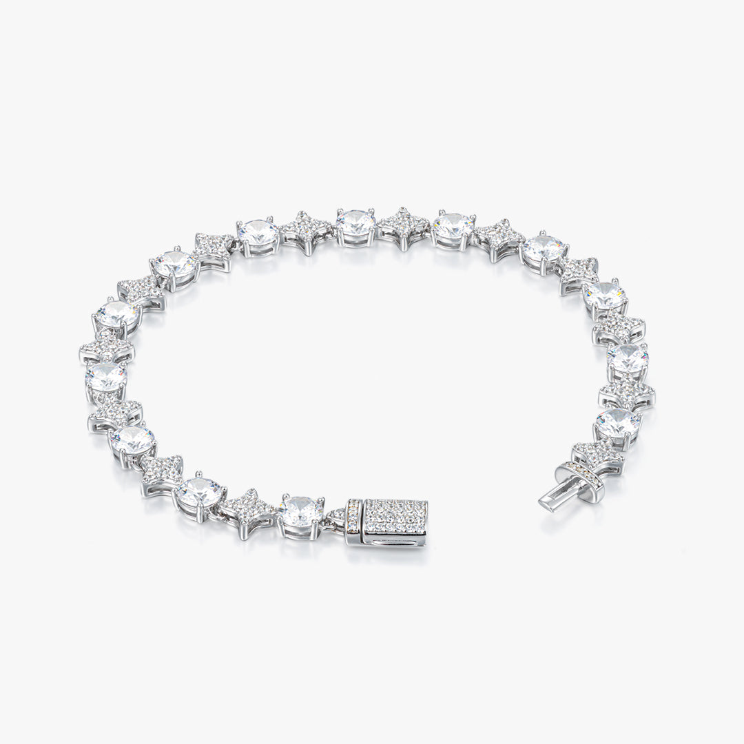 【New】 Moissanite S925 Sparkles Star Link New Bracelet