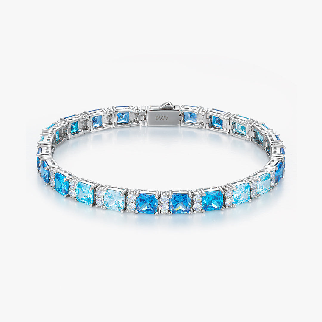 【New】S925 Blue Ocean Bracelet in White Gold