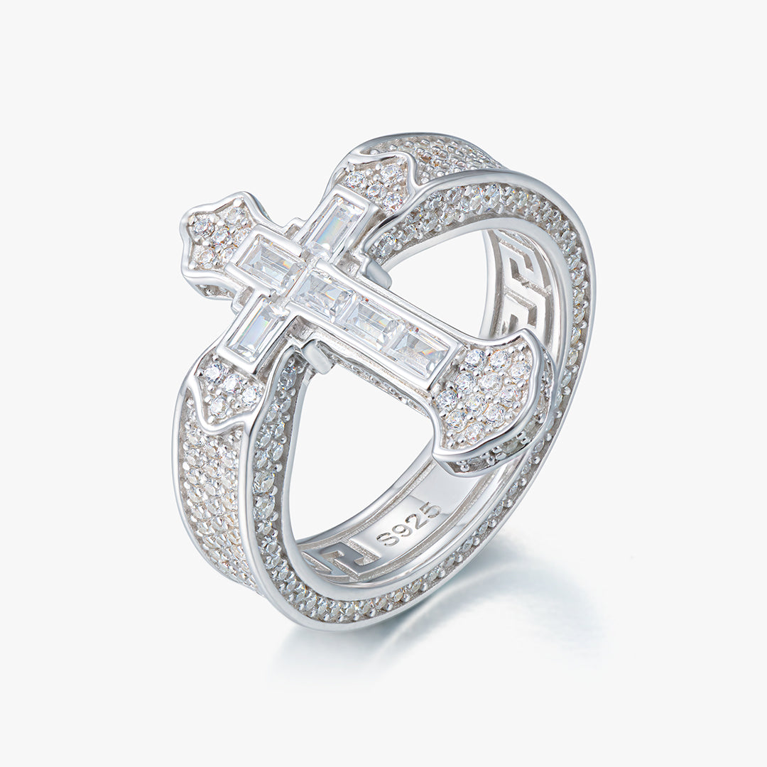 【New】S925 Baguette Cross New Ring