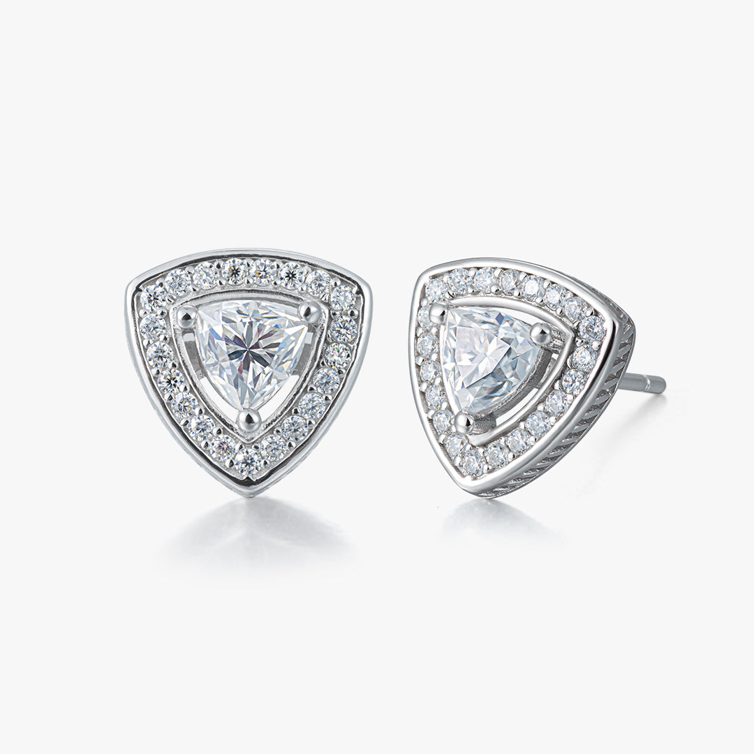 Moissanite S925 Triangular Arc Stud Earrings