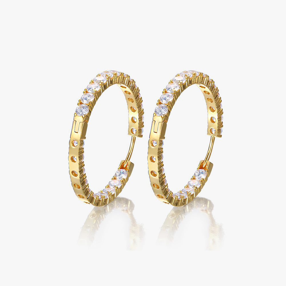 Upside Down Single Row Hoop Earrings