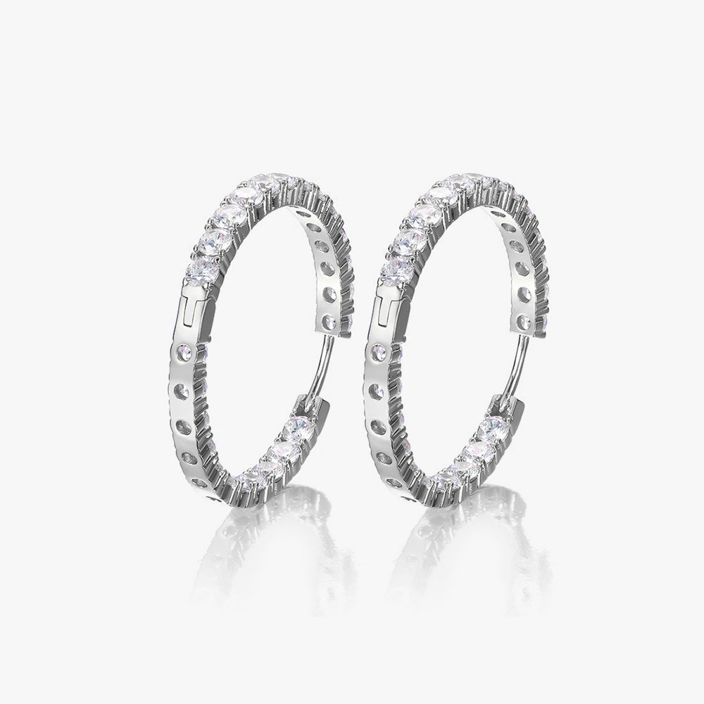 Upside Down Single Row Hoop Earrings